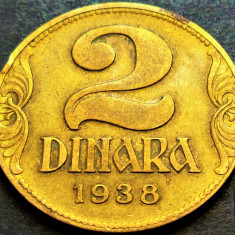 Moneda istorica 2 DINARI / DINARA - YUGOSLAVIA, anul 1938 * cod 892 B