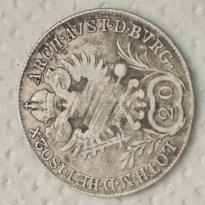 20 kreuzer 1802 B , argint