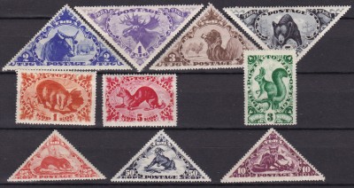 Tanu Tuva 1935 fauna MI 66-75 MNH foto