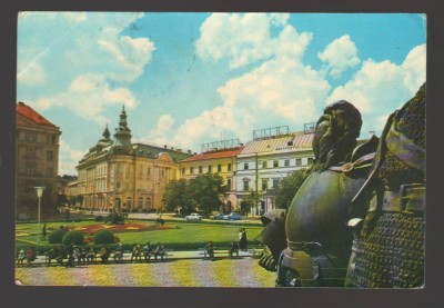 CPIB 23618 CARTE POSTALA - CLUJ. PIATA LIBERTATII, CIRCULATA, 1966, STAMPILE, TIMBRU foto