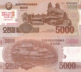 Bancnota Coreea de Nord 5000 Won 2013, 1917-2017, Specimen UNC