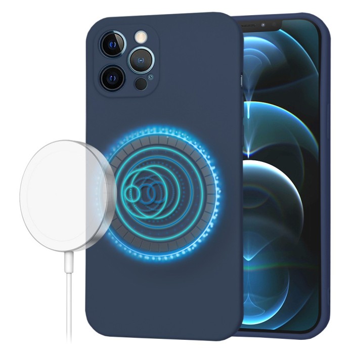 Husa silicon iPhone 12 Pro Max Techsuit SoftFlex MagSafe, bleumarin