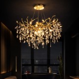 Candelabru din Cristal Auriu WALTZ Rhapsody 60 cm, 9x G9, Inaltime Reglabila, Alessandro Design