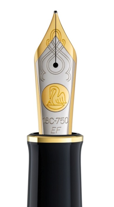 Penita ef din aur de 18k/750 ornament din rodiu pentru stilou m1000 bicolora