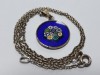 Argint aurit MEDALION STICLA de MURANO manopera EXCEPTIONALA splendid IMPECABIL delicat pe Lant argint aurit