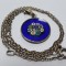 argint aurit MEDALION STICLA de MURANO manopera EXCEPTIONALA splendid IMPECABIL delicat pe Lant argint aurit