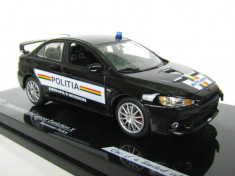 Macheta MITSUBISHI LANCER EVO X 2010 POLITIA ROMANA - Vitesse, 1/43, noua. foto