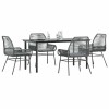 Gossi set de sufragerie de gradina 5 piese sticla poliratan gri