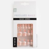 Unghii False Square cu French Roz, 24 buc, cu Adeziv, CMCLASS