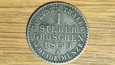 Germania state - Prusia / Prussia -1 silber groschen 1859 argint slab -Frederick William IV foto