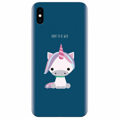 Husa silicon pentru Apple Iphone XS Max, Horn To Be Wild Cute Unicorn foto