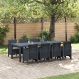 VidaXL Set de Masă pentru Grădină 9 pcs Antracit 250 x 100 x 73 cm