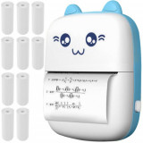 Mini imprimanta foto portabila Bluetooth Izoxis, 11 role incluse
