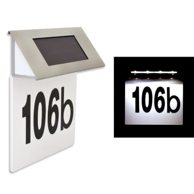 Numar casa incarcare solara, 4 LED-uri, 17x13 cm, accesorii montare incluse foto