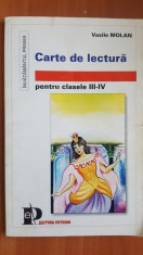 Carte de lectura pentru clasele 3-4 - Vasile Molan foto