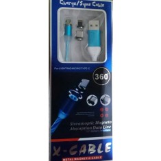 3 IN 1 Nou Cablu Magnetic 2.4A Cu Led TIP C, Micro Usb, Pt Iphone Samsung , ETC