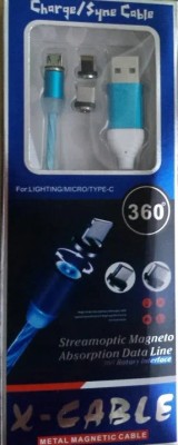 3 IN 1 Nou Cablu Magnetic 2.4A Cu Led TIP C, Micro Usb, Pt Iphone Samsung , ETC foto