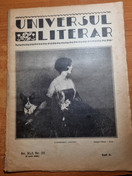 universul literar 27 iunie 1926-ultima fotografie a lui eminescu,art.m. eminescu