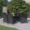 VidaXL Set mobilier pentru grădină, 7 piese, gri &icirc;nchis 3099658