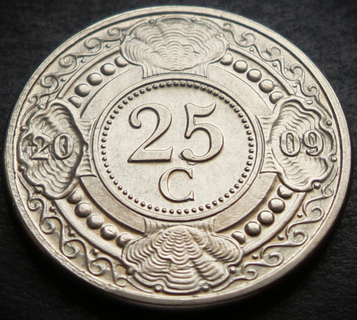 Moneda exotica 25 CENTI - ANTILELE OLANDEZE (Caraibe), anul 2009 * cod 3071