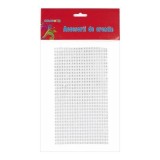 Accesorii creatie - diamante plastic argintii, 2mm, autoadezive, blister 704 buc, Colorarte, MY36