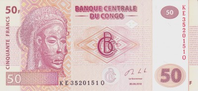 Bancnota Congo 50 Franci 2013 - P97b UNC foto