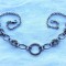 COLIER argint SPLENDID ornat cu MARCASITE masiv RAR patina MINUNATA de efect
