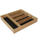 Organizator tacamuri Pufo Cuisine din lemn de bambus cu 5 compartimente, 36 x 25.5 cm