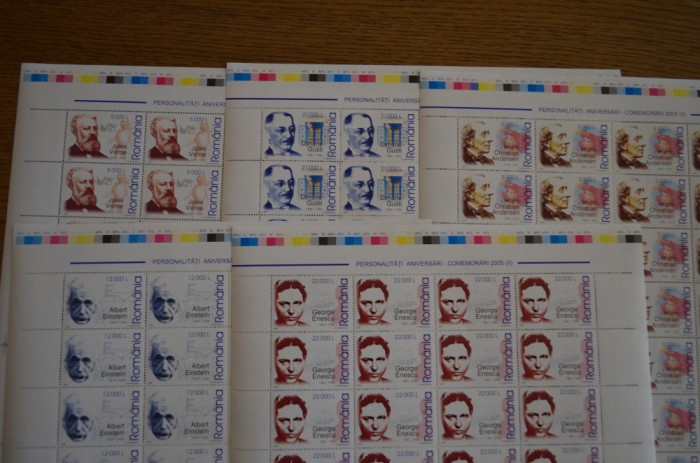 ANIV.+ COMEMORARI PERSONALITATI II LP1681 MNH SET IN COLI DE 36, TIRAJ 90.036