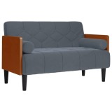 Cumpara ieftin Canapea loveseat cu perne de sustinere gri inchis 110cm catifea