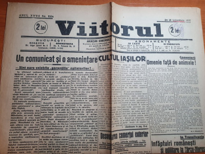 ziarul viitorul 24 octombrie 1945-cultul iasilor,hitler,targu mures foto