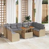 Cumpara ieftin Set de canapele pentru grădină 10 pcs bej și gri deschis