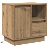 VidaXL noptiere cu LED din stejar artisan 50x34,5x50 cm