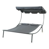 Sezlong dublu Avigliano 200x173x146cm gri [casa.pro] HausGarden Leisure