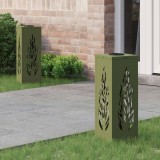 vidaXL Lumină LED Solară pentru Alei 2 pcs Verde măsliniu 879796