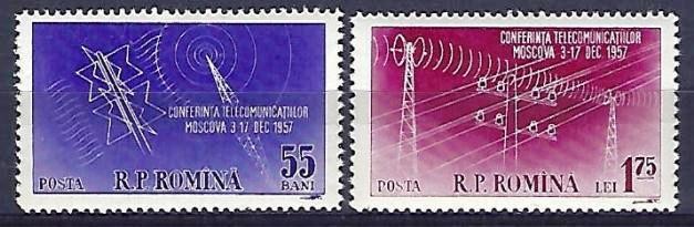 Romania 1958 - Lp 451, Conferinta telecomunicatiilor - Moscova, serie- MNH