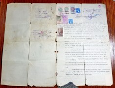 E885-Act vechi Romania ADTIA ARAD Incasari-Plati 1937, 33/21 cm.