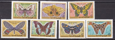 Yemen 1990 fauna fluturi MI 15-21 MNH foto