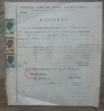 Borderou Creditul Funciar Urban din Bucuresti 1944