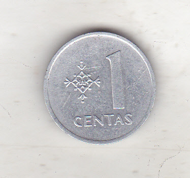 bnk mnd Lithuania 1 centas 1991 foto