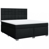 Cumpara ieftin Pat box spring cu saltea, negru, 180x200 cm, catifea