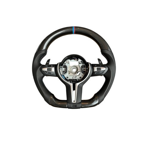 Volan sport piele si carbon compatibil cu modelele BMW Seria 1 F20,F21 Seria 2 F22,F23,F45,F87 Seria 3 F30,F31,F34 Seria 4 F32,F33,F36,F82,F83 X5 - F1