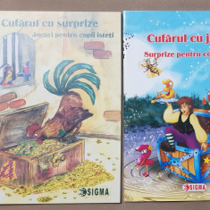 2 titluri cărți educative: Cufărul cu surprize / Cufărul cu jocuri