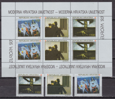 Croatia 1993 Europa pictura MI 240-242 MNH w70 foto