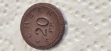 Germania moneda portelan 20 pfennig 1921 SACHSEN