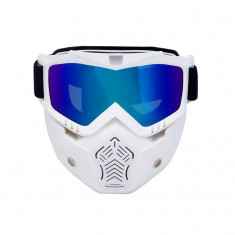 Masca protectie fata, plastic dur + ochelari ski, lentila multicolora, MDA03 foto