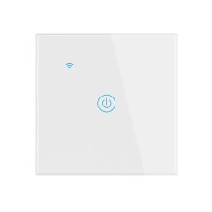 Intrerupator inteligent cu touch Open, Wi-Fi, fara nul, 1 canal, 5A, sticla securizata, Tuya, Smart Life, compatibil Amazon Alexa Google Assistant