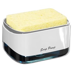 Dispenser Detergent de Vase 2 in 1, Suport de Burete, 350ml, Alb, Compact, Neo&trade;