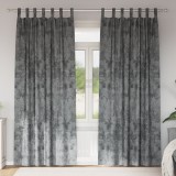 vidaXL Draperii din catifea 2 piese cu inele Gri 245x140 cm