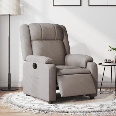 Gossi fotoliu rabatabil electric, gri taupe, material textil foto